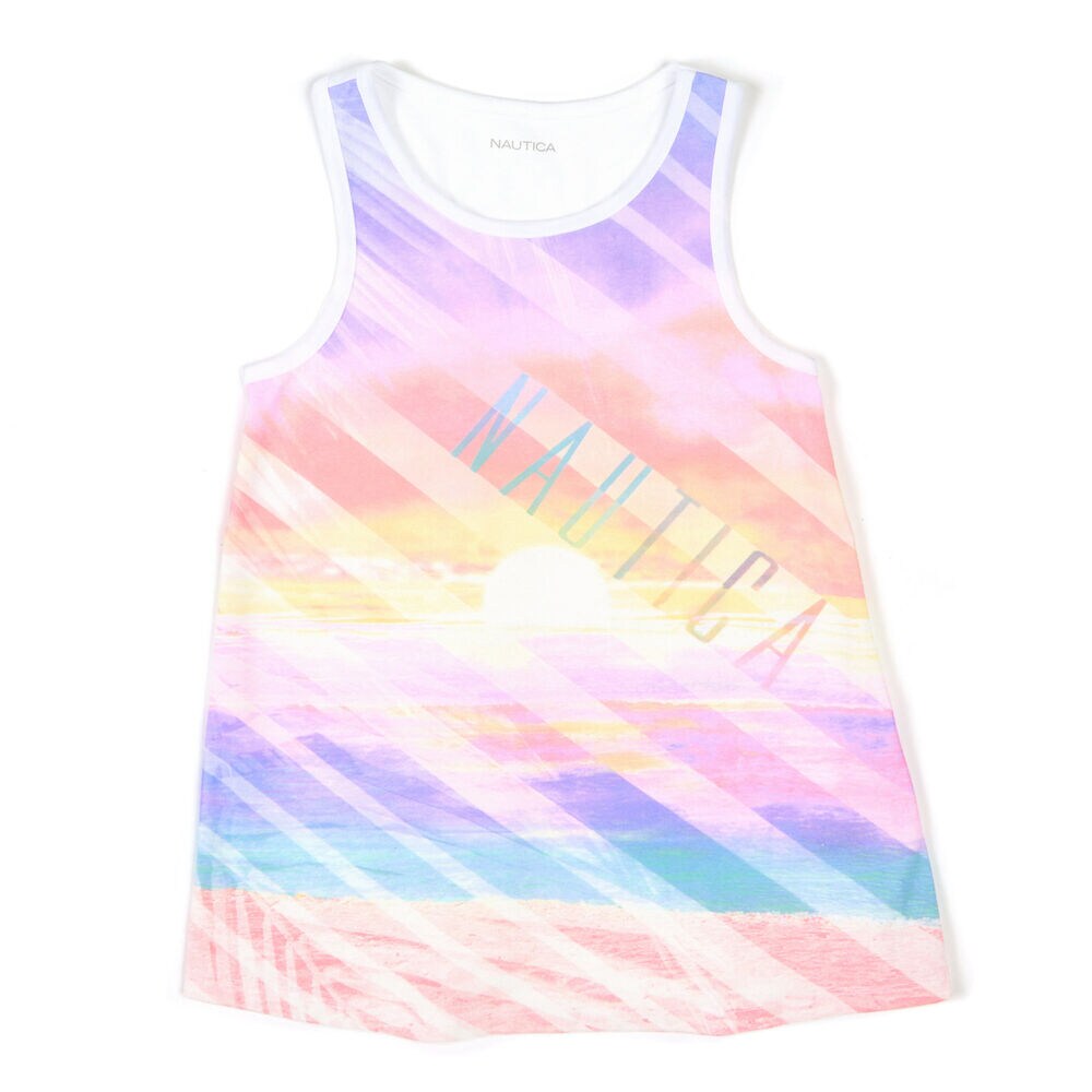 Little Girls' Sublimated Beach Tank (4-6X),Antique White Wash,large