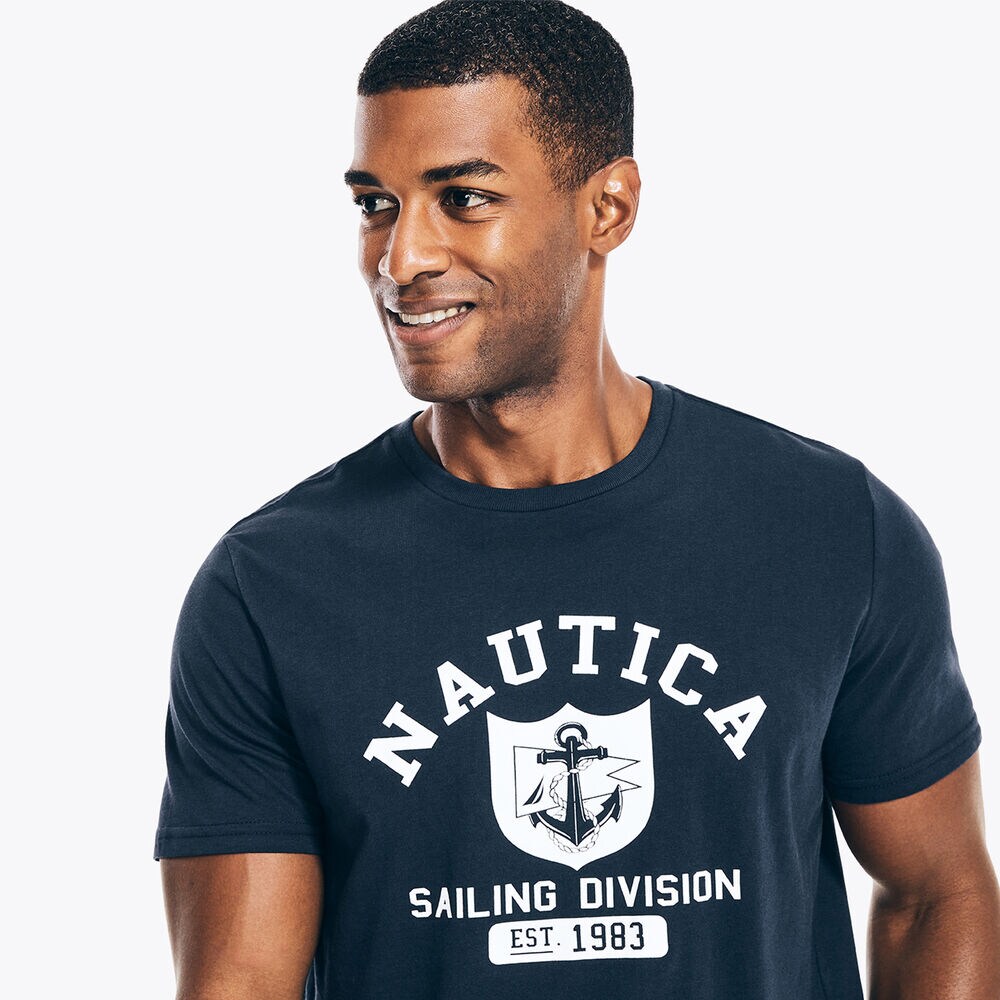 SAILING DIVISION GRAPHIC SLEEP T-SHIRT,Stellar Blue Heather,large