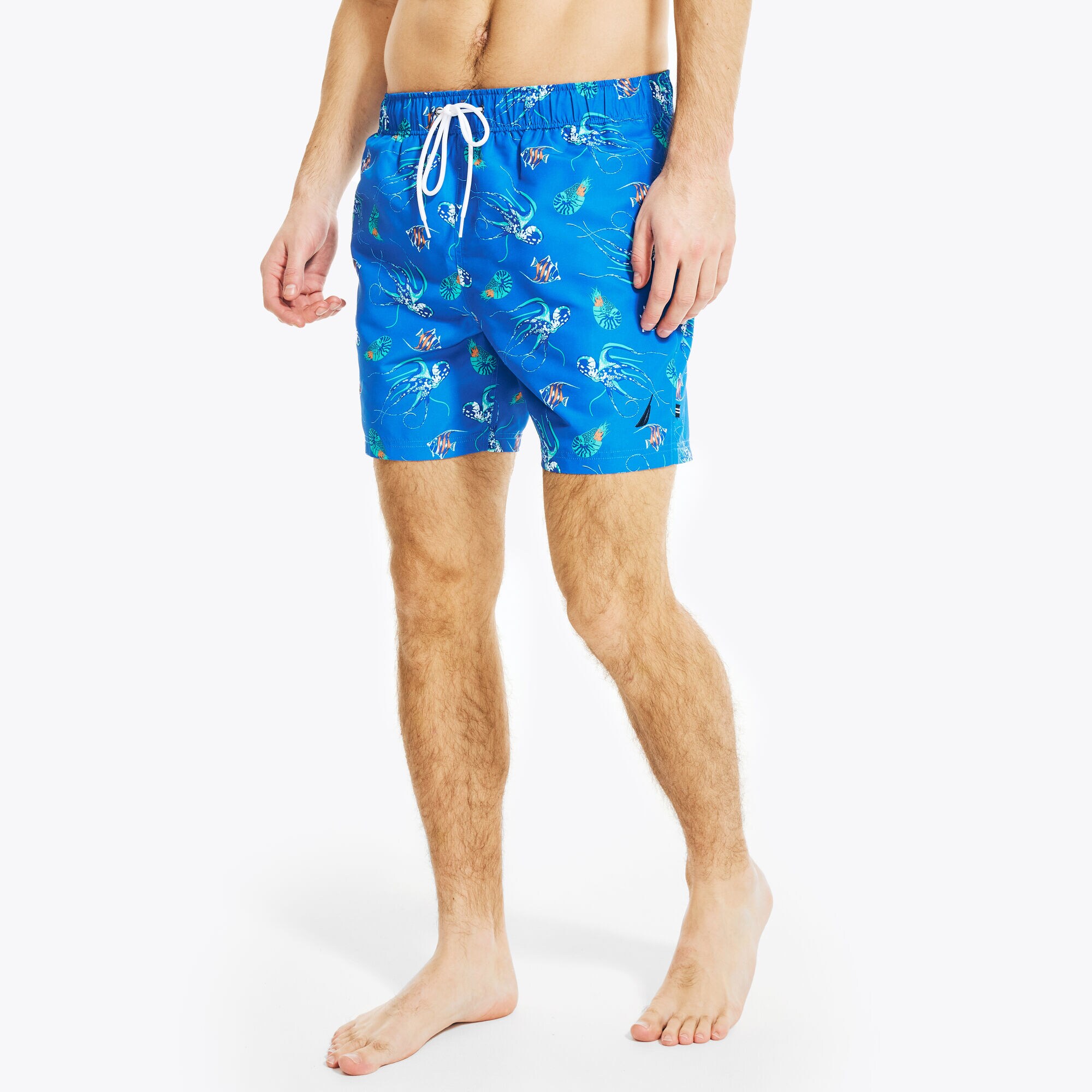 SUSTAINABLY CRAFTED 6" AQUA PRINT SWIM,True Navy,large