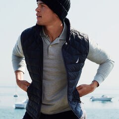 LIGHTWEIGHT TEMPASPHERE QUILTED VEST,Navy,large