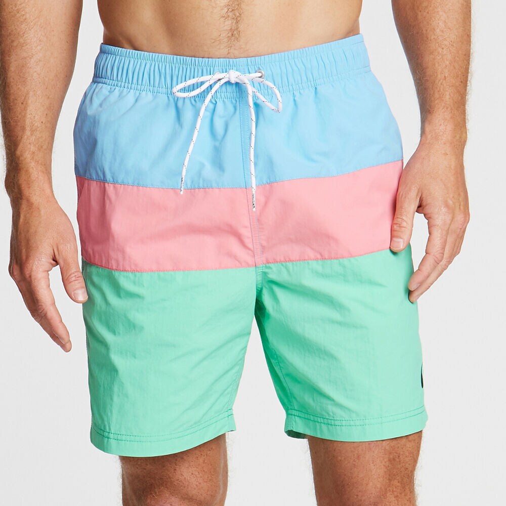 8" TRI-COLORBLOCK SWIM,Pink Shrimp,large