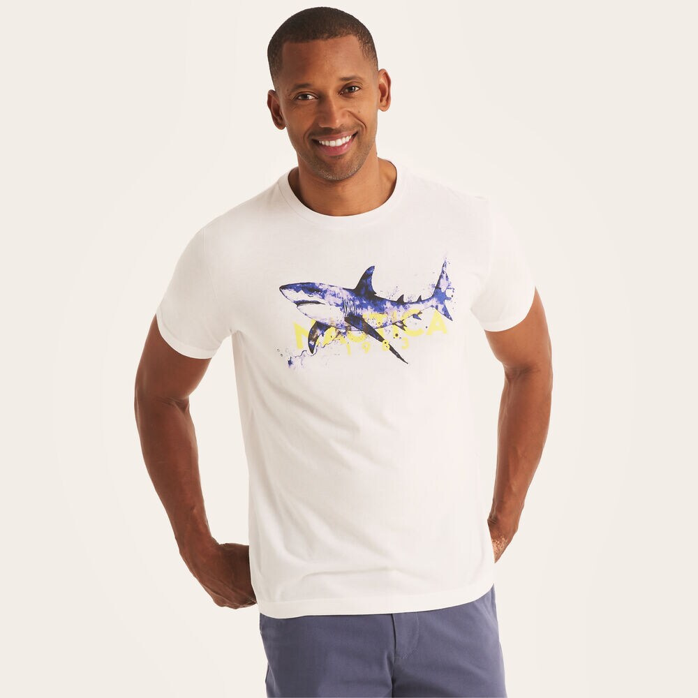 Shark Week x Nautica Graphic T-Shirt,Bright White,large