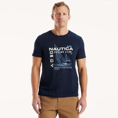 NAUTICA SAILING CLUB GRAPHIC T-SHIRT,Stellar Blue Heather,large