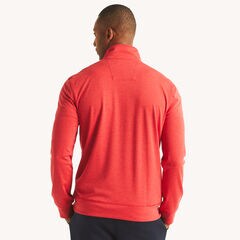 Quarter-Zip Pullover Sweatshirt,Tango Red,large