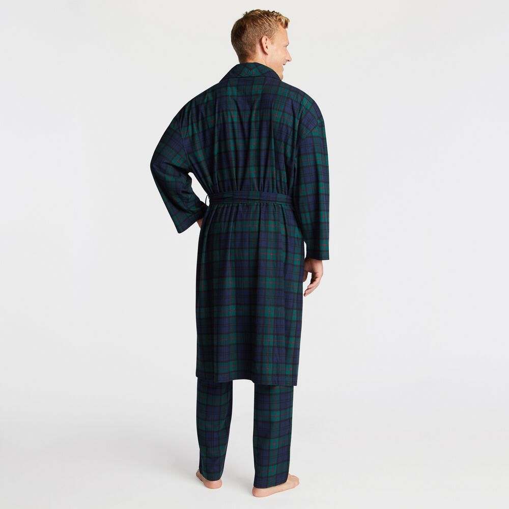 PLAID FLEECE ROBE,Kelp Seas,large