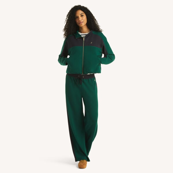 Color Blocked Zip-Front Hoodie