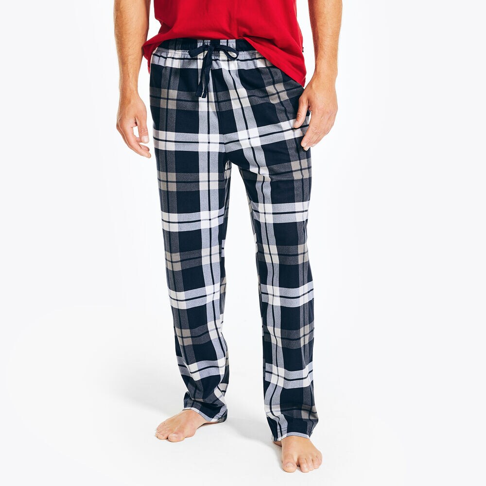 PLAID FLEECE SLEEP PANT,Pewter Heather,large