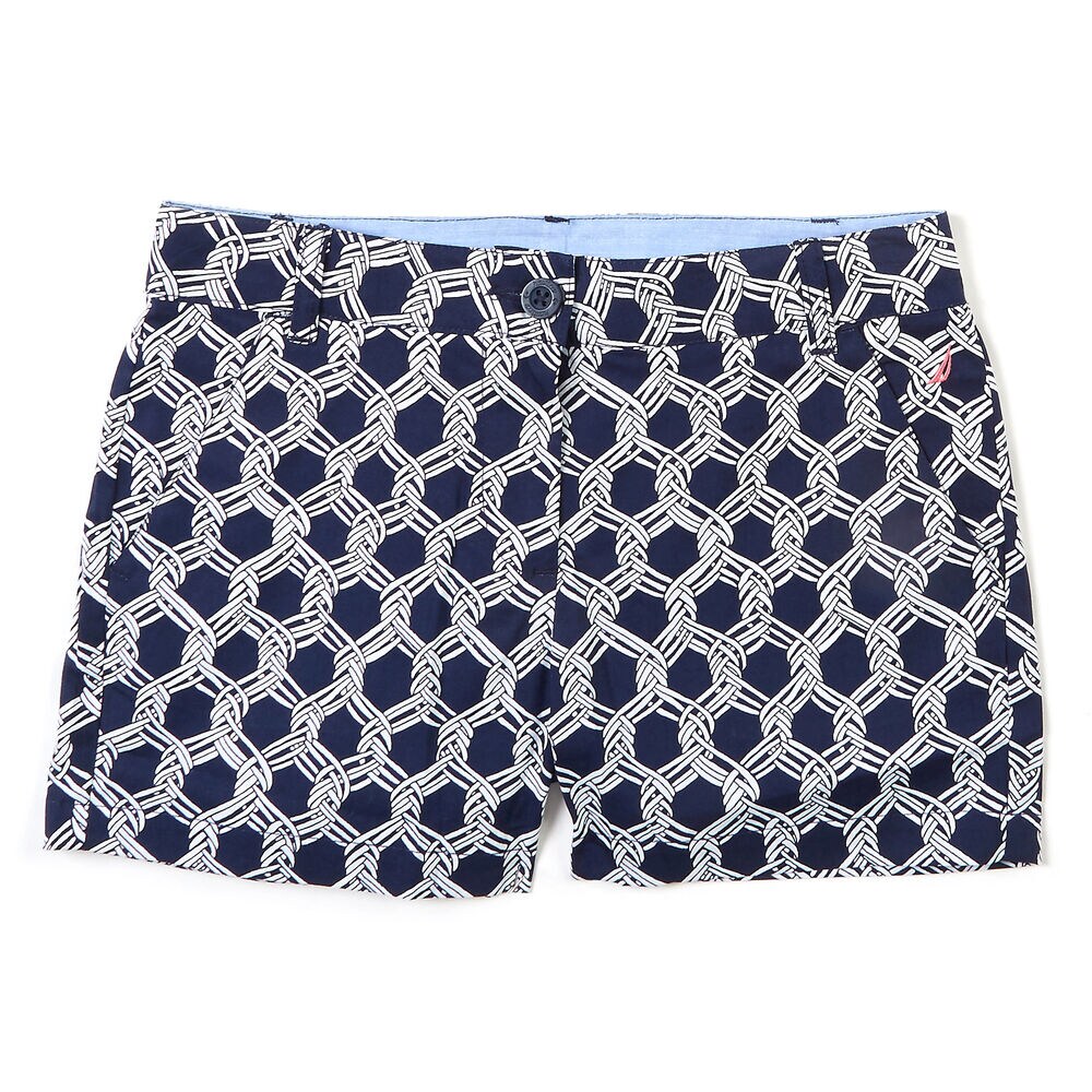 Toddler Girls' Nautical Rope Shorts (2T-4T),Navy,large