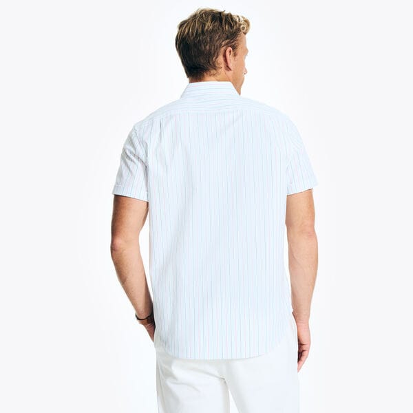 STRIPED SHORT-SLEEVE OXFORD SHIRT