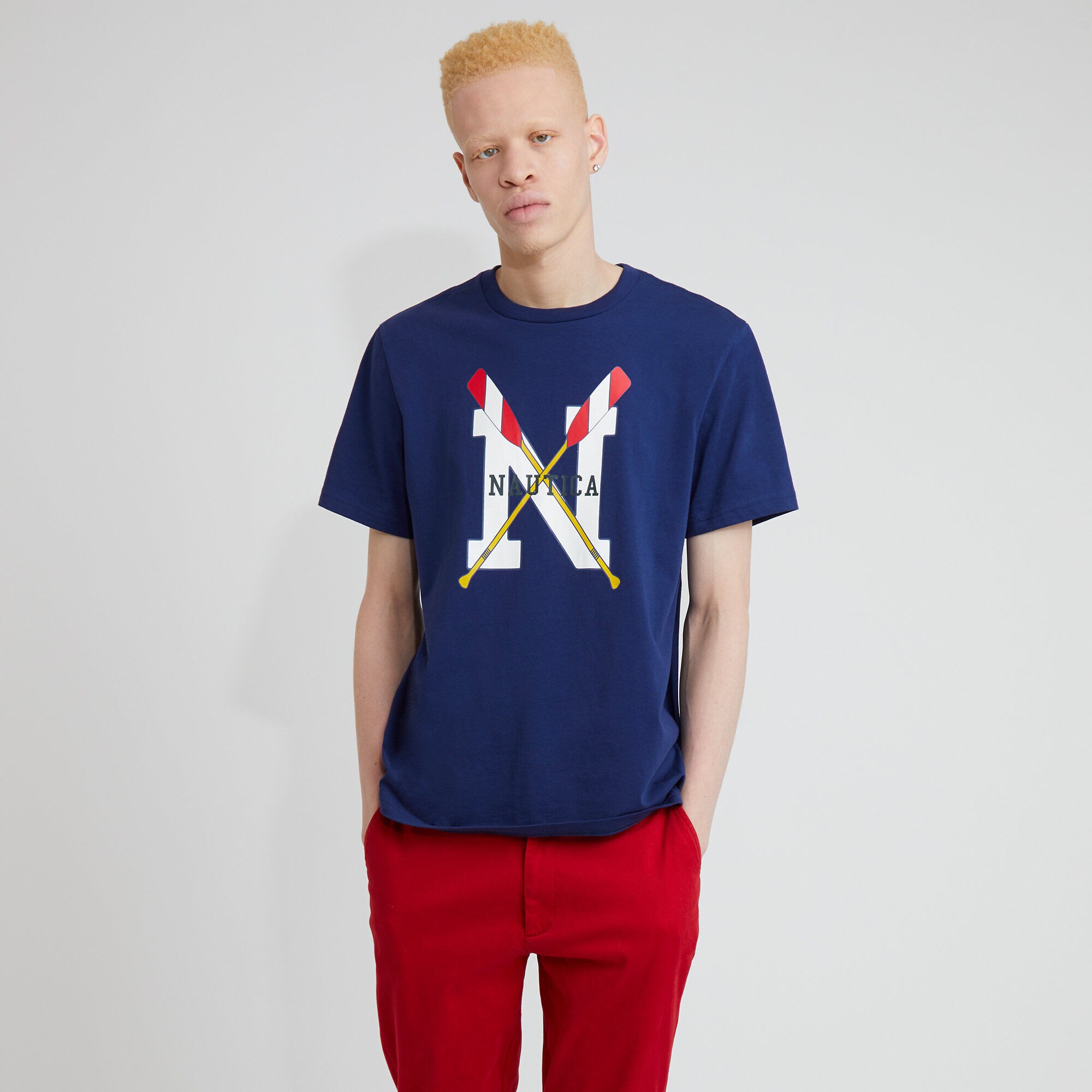 The Lil Yachty Collection by Nautica Crossed Oars Graphic T-Shirt,J Navy,large