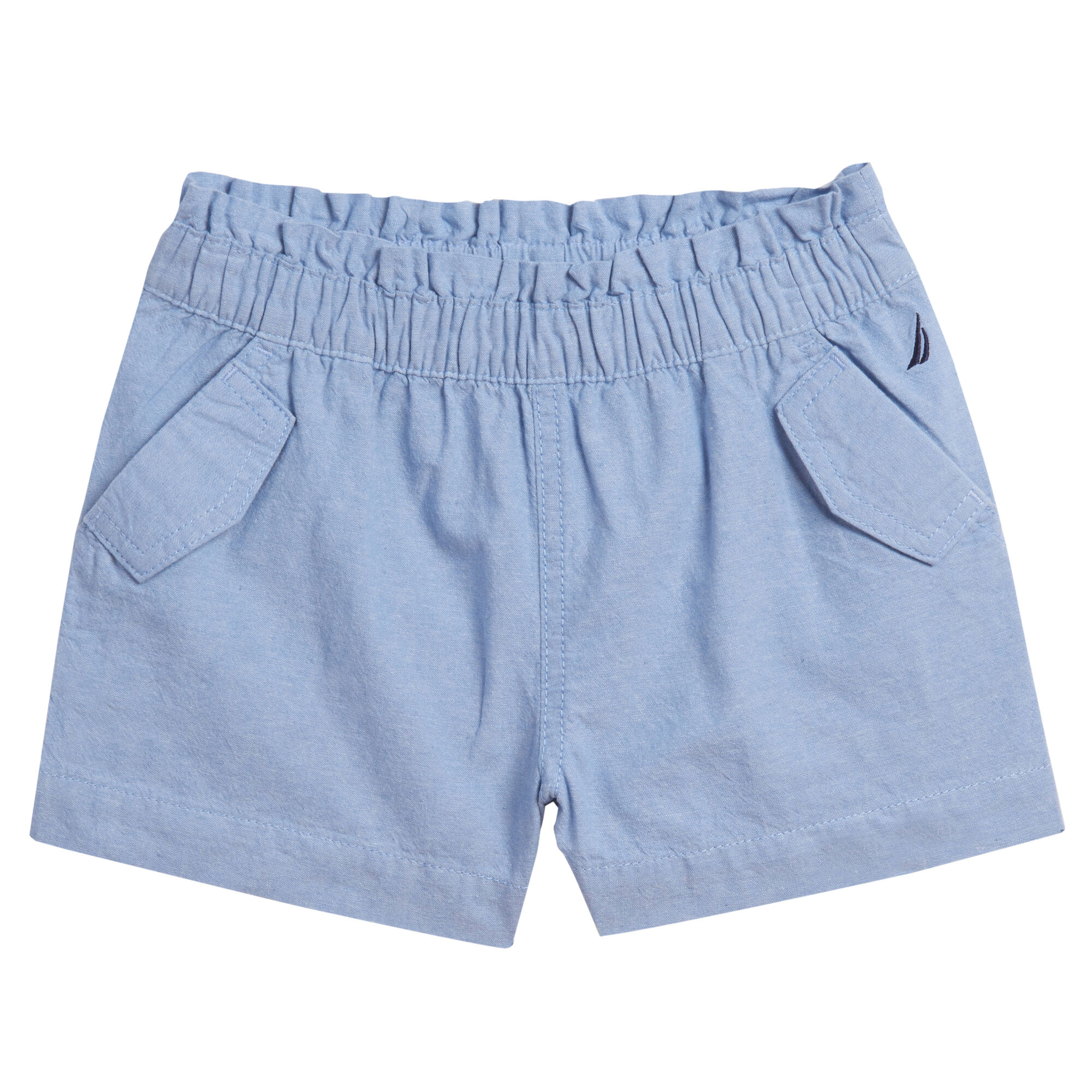TODDLER GIRLS' CHAMBRAY PULL-ON SHORT (2T-4T),Nite Sea Heather,large