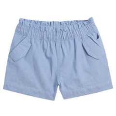 TODDLER GIRLS' CHAMBRAY PULL-ON SHORT (2T-4T),Nite Sea Heather,large