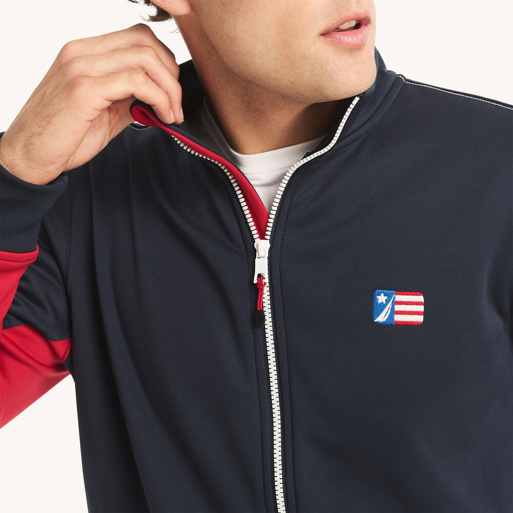 Colorblock Team Jacket,Stellar Blue Heather,large