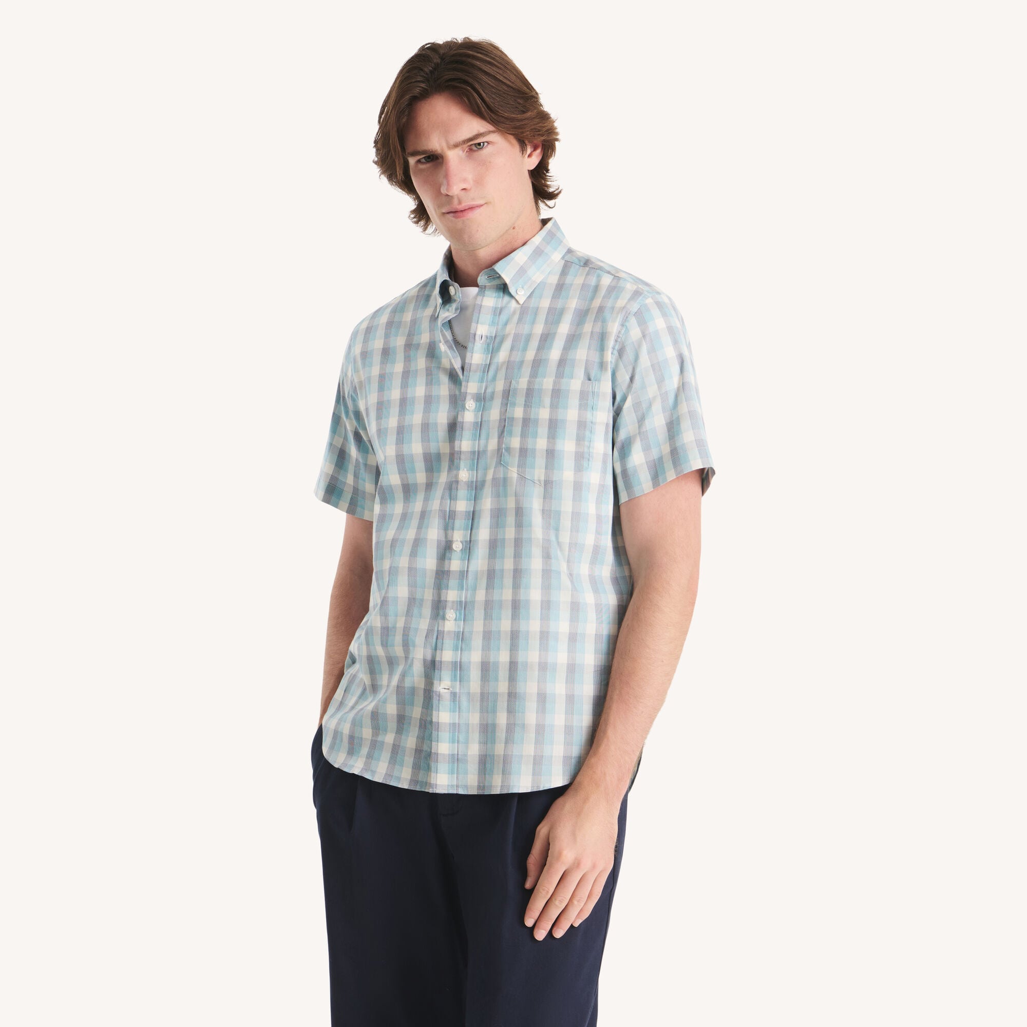 Plaid Classic Fit Shirt,Blue Stern,large