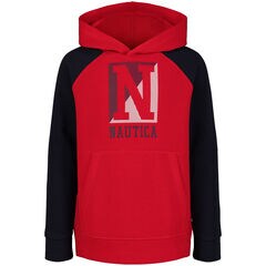 Little Boys' Textured Pullover Hoodie (2T-7),Tango Red,large