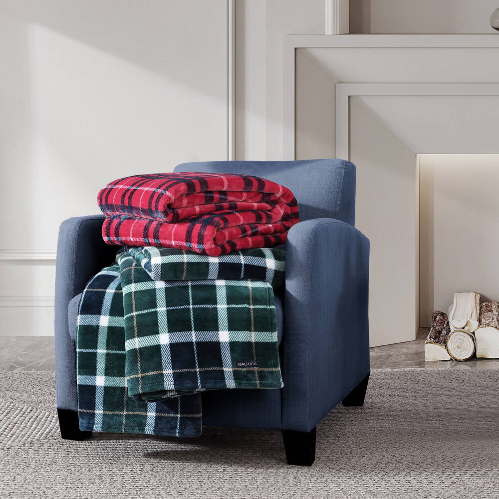 Northsail Plaid Navy Full/Queen Blanket,Bali Bliss,large