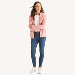 Mock-Neck Fleece Full-Zip Jacket,Sunguard Red,large
