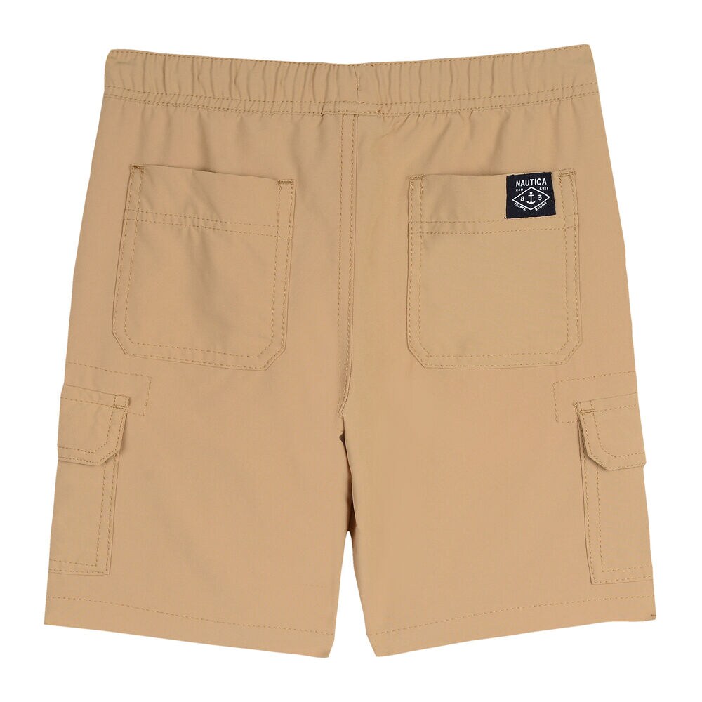 LITTLE BOYS' EXPLORER PULL-ON CARGO SHORT (4-7),Dark Oatmeal Heather,large