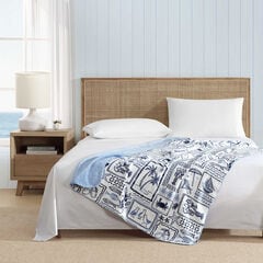 Beach Collage 50" X 70" Throw Blanket,Pure Deep Bay Wash,large