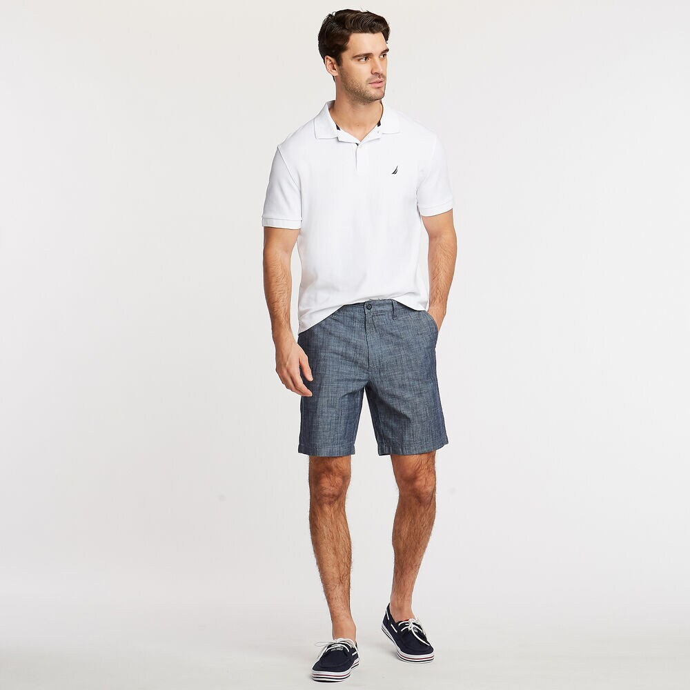 9.5" BIG & TALL CLASSIC FIT CHAMBRAY DECK SHORT,Sinker Blue Denim Wash,large