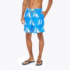 8" VINTAGE PRINT QUICK-DRY SWIM,True Navy,large