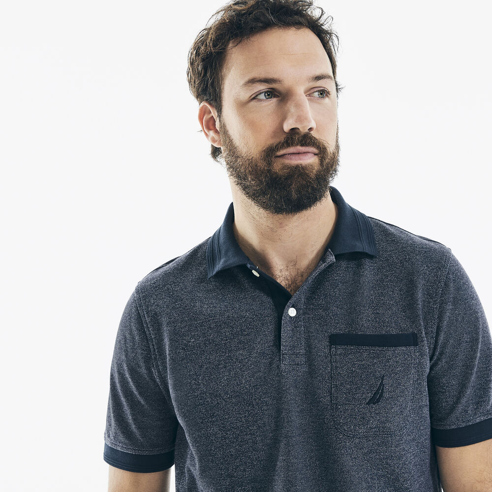 CLASSIC FIT POCKET POLO,Navy,large