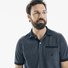 CLASSIC FIT POCKET POLO,Navy,large