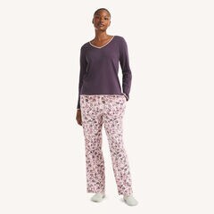 Printed Pajama Pant Set,Peach Glow,large