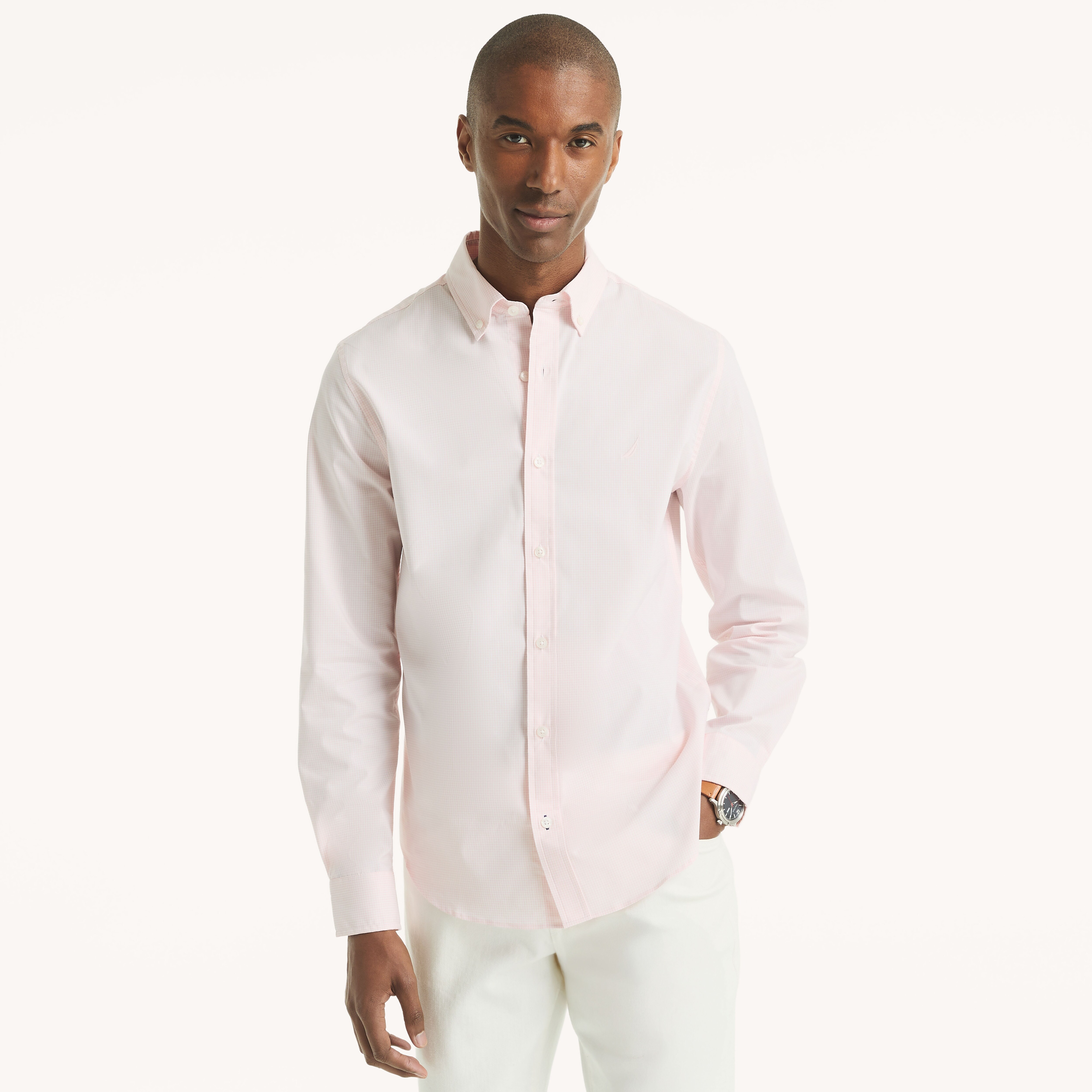 Slim Fit Wrinkle-Resistant Plaid Wear To Work Shirt | Nautica