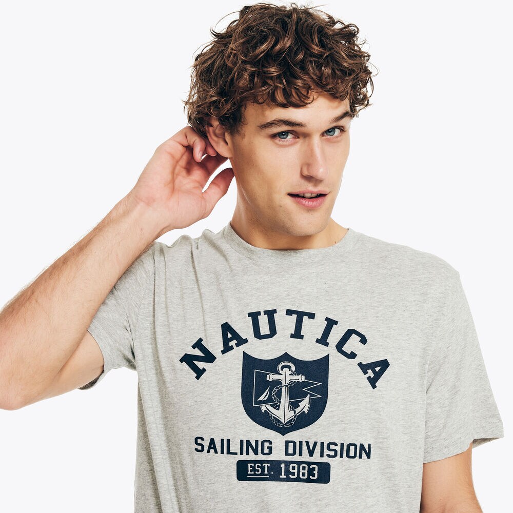 SAILING DIVISION GRAPHIC SLEEP T-SHIRT,Grey Heather,large