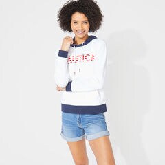 COLORBLOCK LOGO HOODIE,Bright White,large