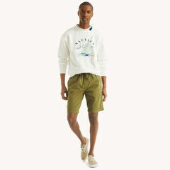 Boat Embroidered Sweatshirt,Sail White,large