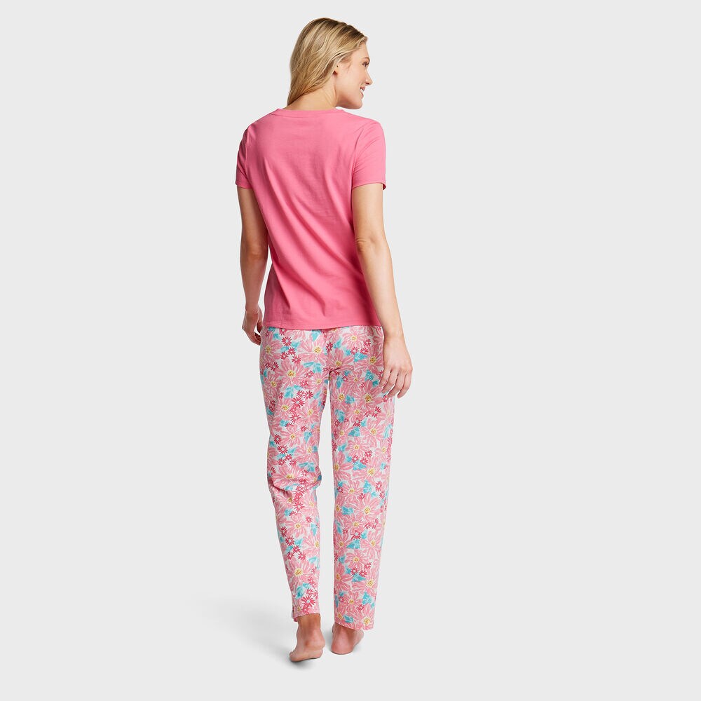 Pajama Set in Spring Bloom Print,Rogue Red,large