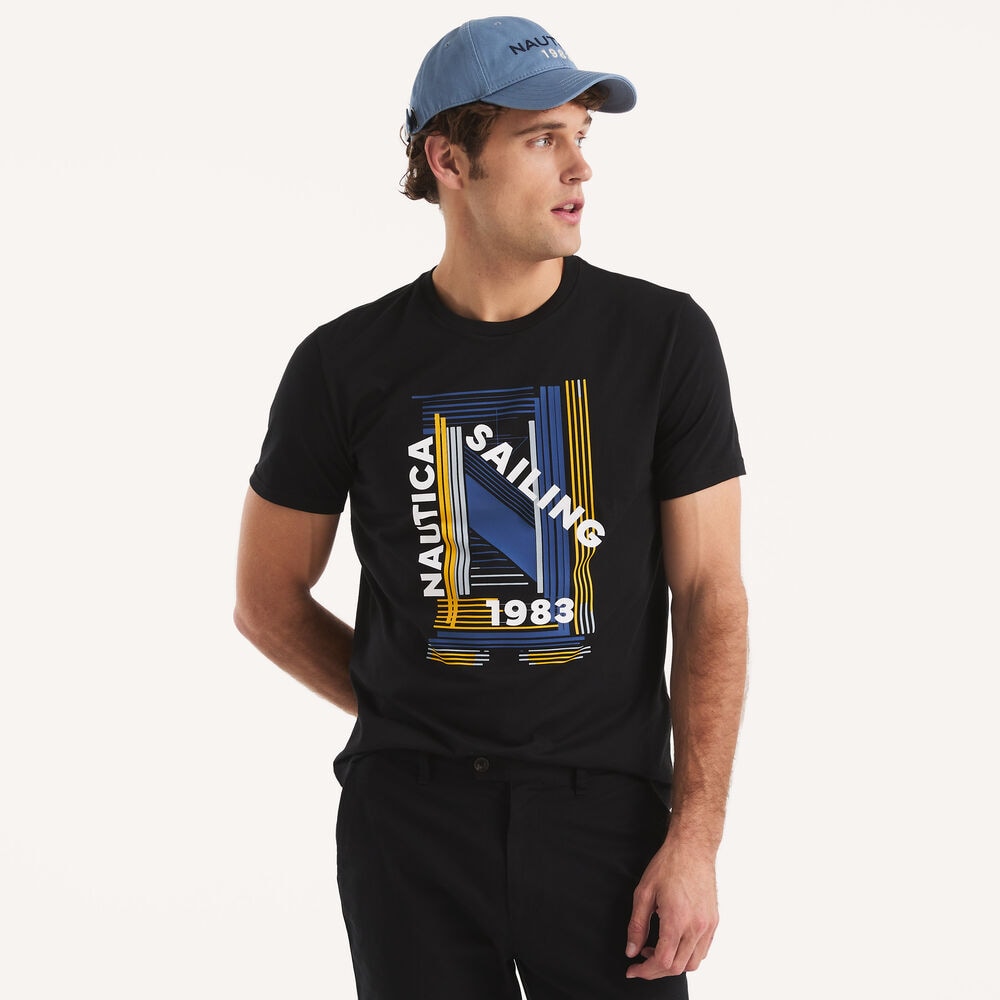 Sailing 1983 Graphic T-Shirt,True Black,large
