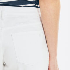 4" NAUTICA JEANS CO. HIGH-WAIST PLEATED DENIM SHORT,Shell,large