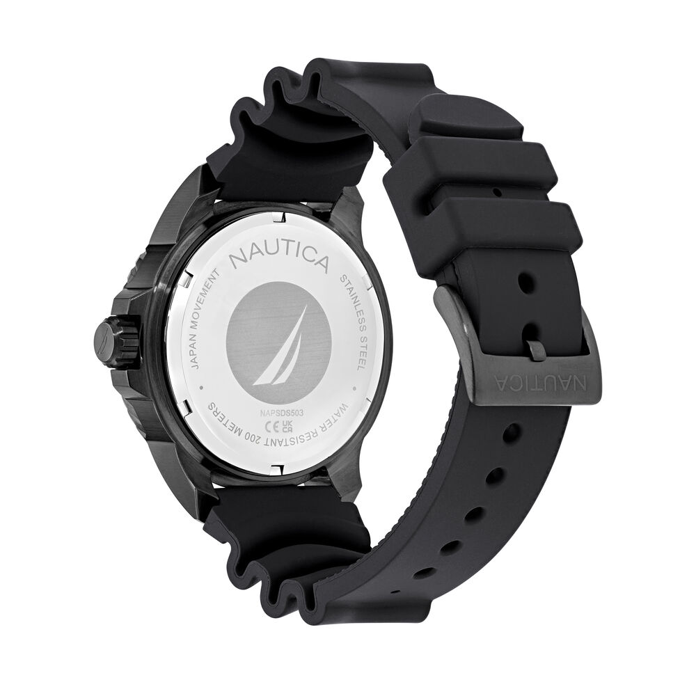 NCT Sea Dive Silicone Strap 3-Hand Watch,Black,large