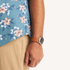 Big & Tall Printed Short-Sleeve Shirt,Blue Stern,large