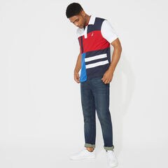 CLASSIC FIT COLORBLOCK POLO,Bright White,large