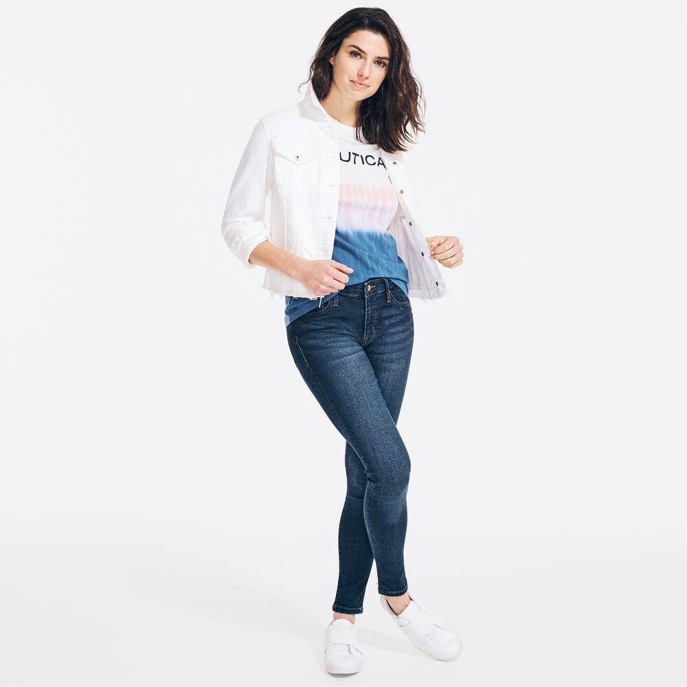 LOGO DIP-DYE T-SHIRT,Bright White,large