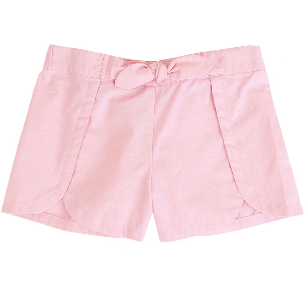 Little Girls' Tie-Front Pull On Short (2T-7),Bow Burgundy,large
