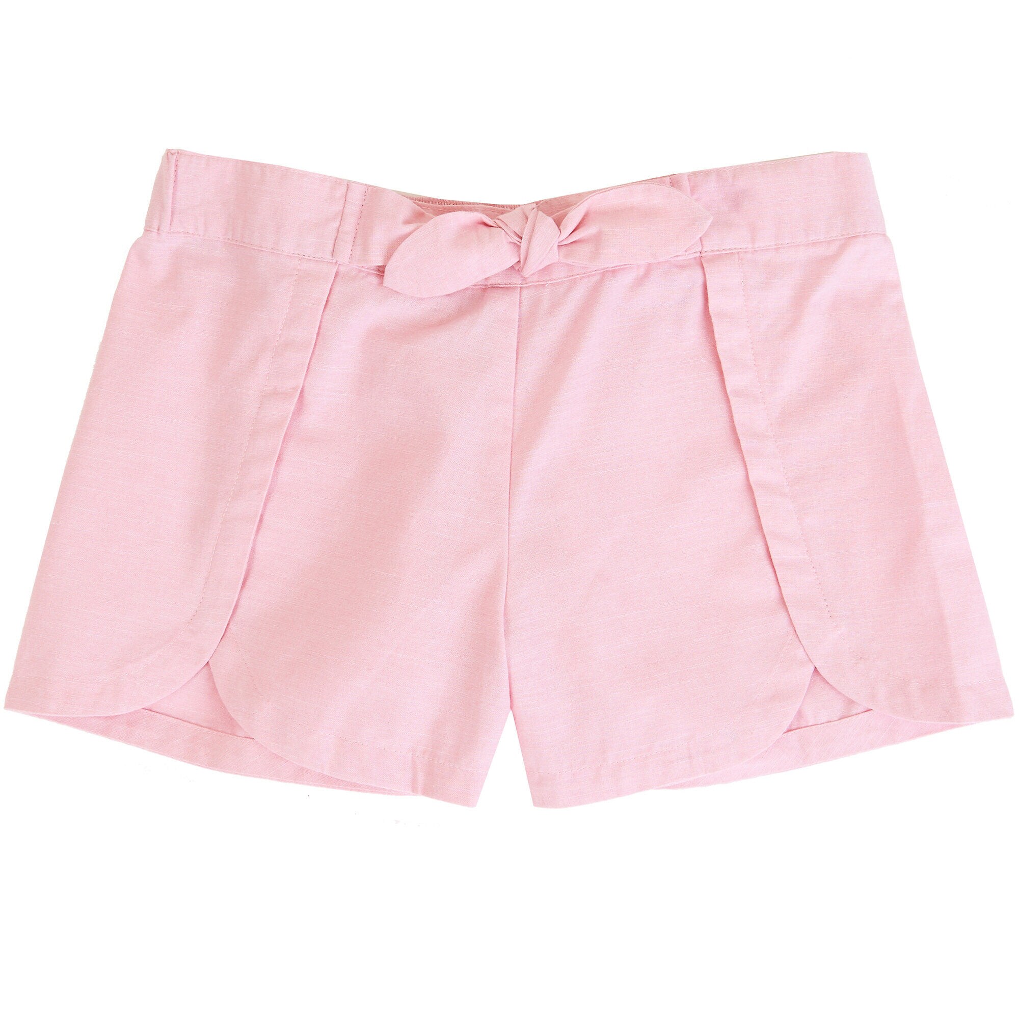 Little Girls' Tie-Front Pull On Short (2T-7),Bow Burgundy,large