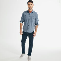 BUTTON-DOWN OVERSHIRT,Navy,large