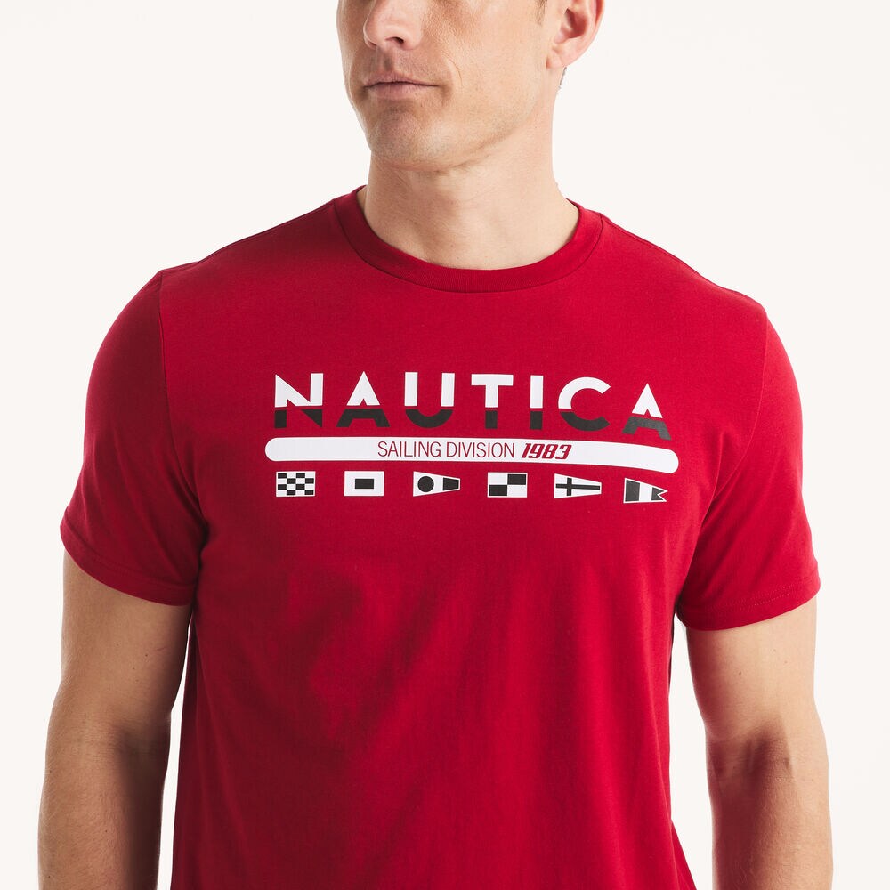 Heritage Logo Graphic T-Shirt,Nautica Red,large