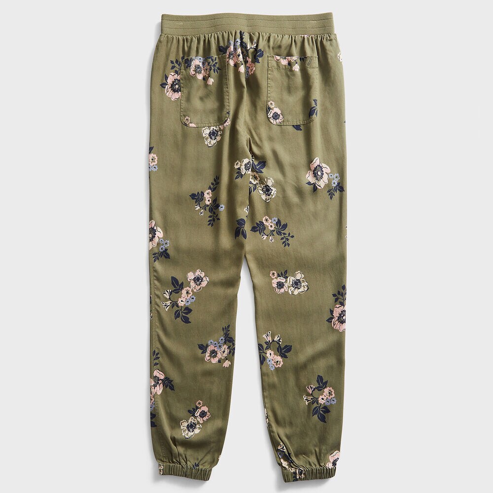 SUSTAINABLY CRAFTED FLORAL PRINT JOGGER,Teal Wave,large