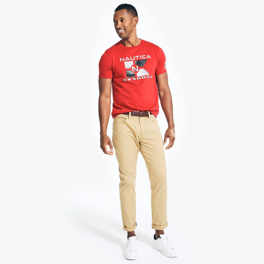 SUSTAINABLY CRAFTED NAUTICA FLAGS GRAPHIC T-SHIRT,Nautica Red,large