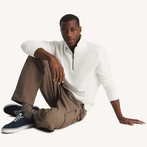 Classic Fit Piqu&eacute; Fleece Quarter-Zip Sweatshirt