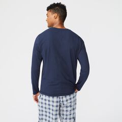 BRAND ICON LONG SLEEVE SLEEP TOP,Navy,large
