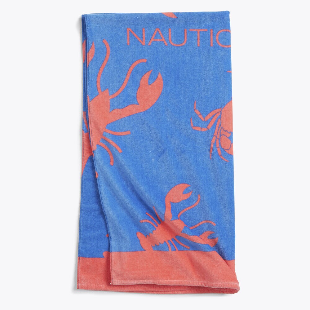 LOBSTER PRINT BEACH TOWEL,Turquoise,large