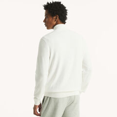 Colorblock Quarter-Zip Sweater,Sail White,large