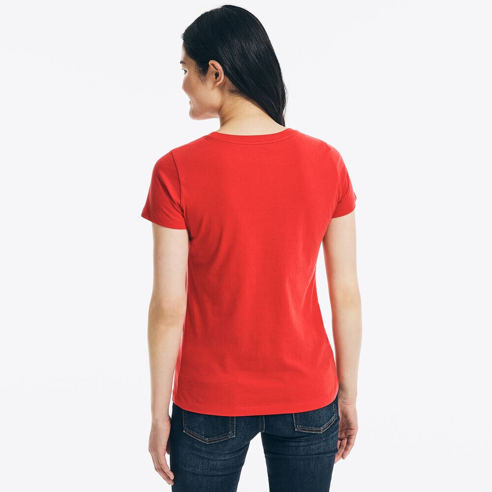 METALLIC FOIL USA GRAPHIC T-SHIRT,Tomales Red,large